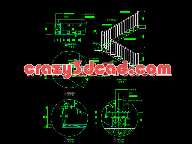 Stair railing cad drawings